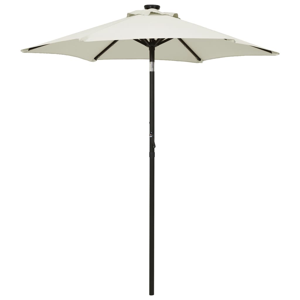 Parasol avec lumières LED couleur sable 200x211cm aluminium