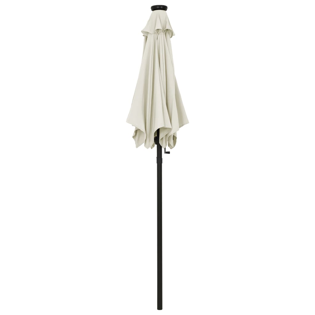 Parasol avec lumières LED couleur sable 200x211cm aluminium