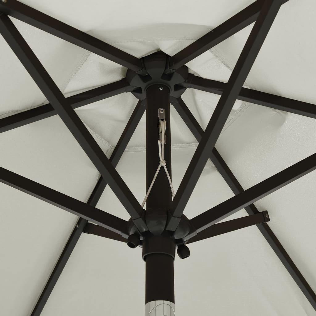 Parasol avec lumières LED couleur sable 200x211cm aluminium