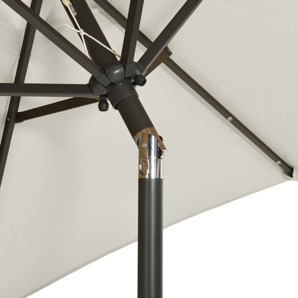 Parasol avec lumières LED couleur sable 200x211cm aluminium