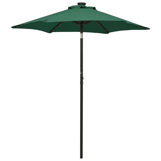 Parasol avec lumières LED Vert 200x211 cm aluminium