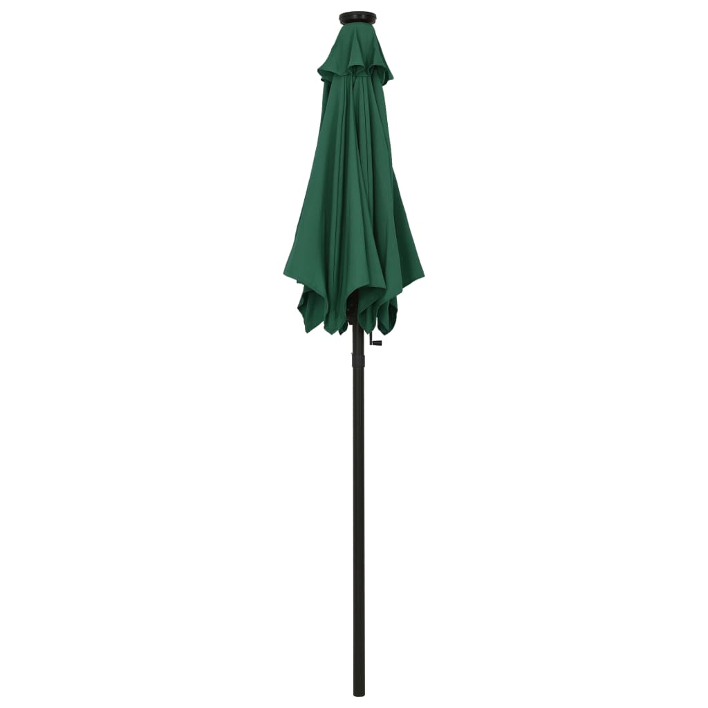 Parasol avec lumières LED Vert 200x211 cm aluminium