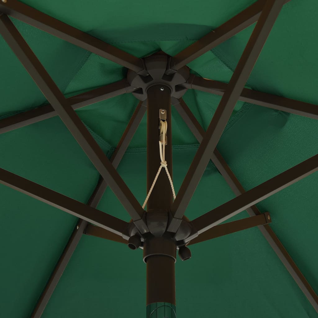 Parasol avec lumières LED Vert 200x211 cm aluminium