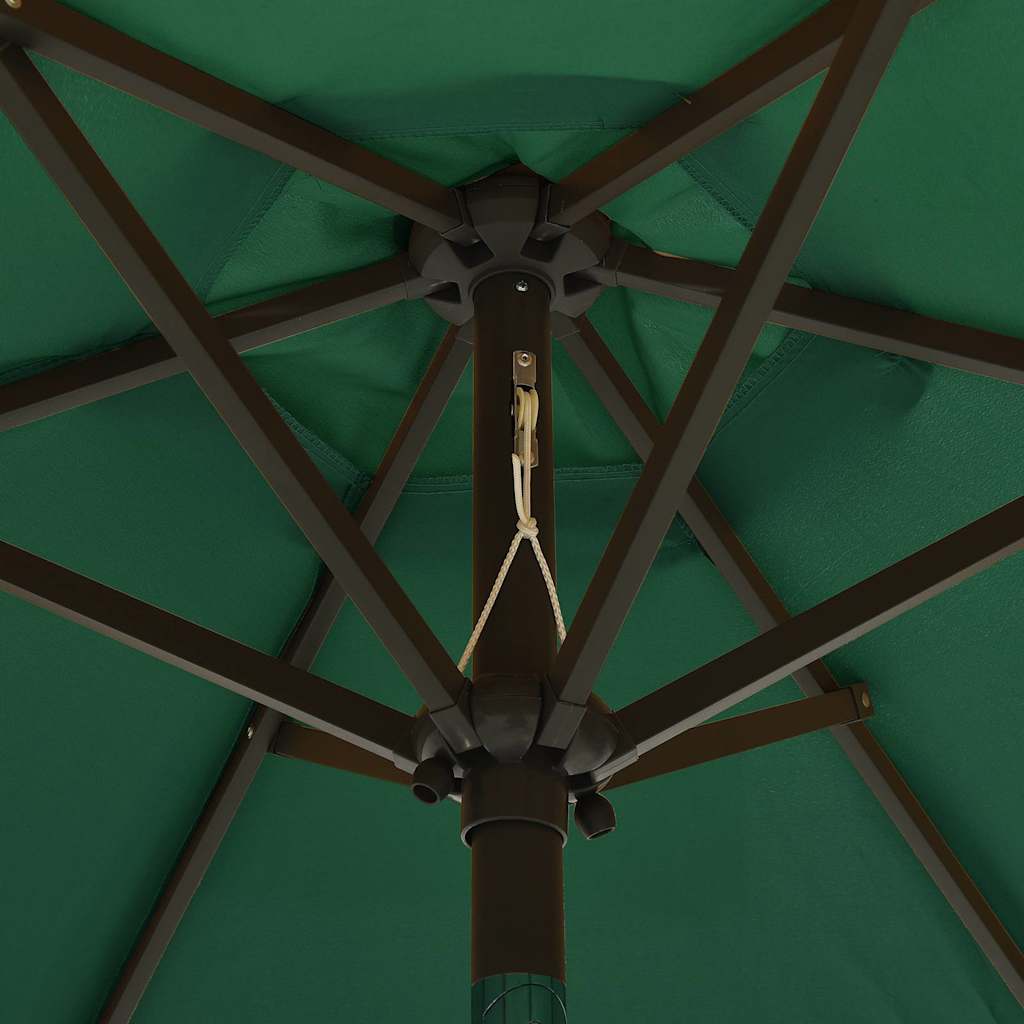 Sonnenschirm mit LED-Beleuchtung Grün 200x211 cm Alu