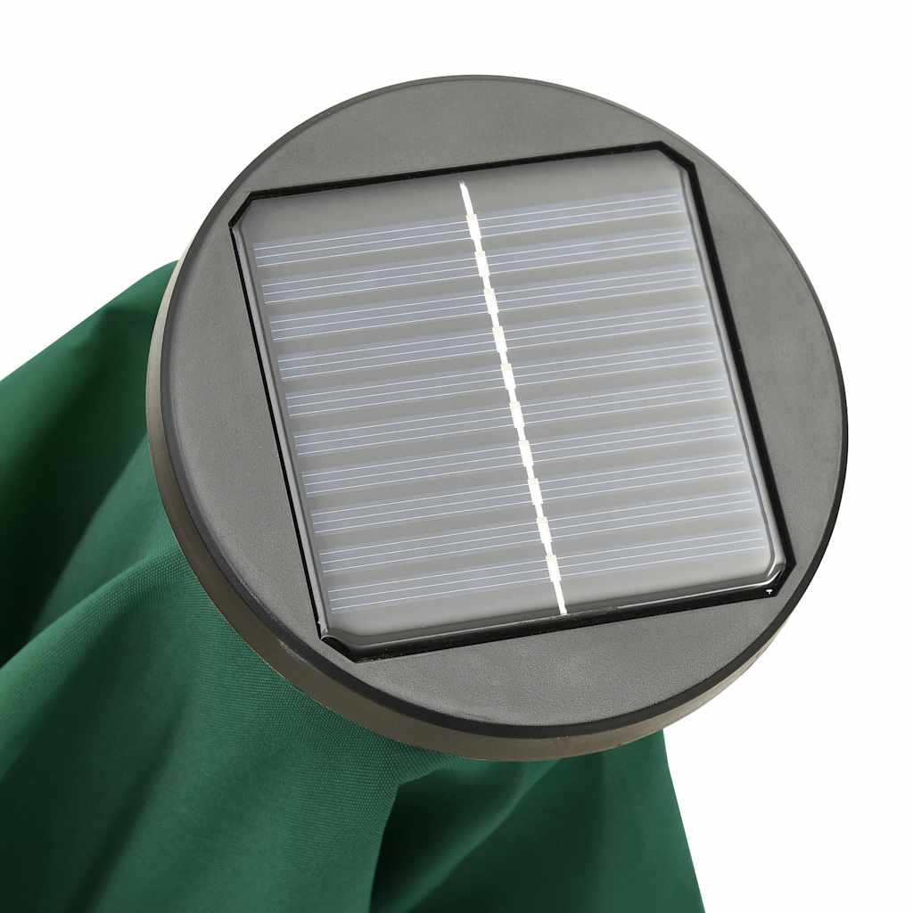 Sonnenschirm mit LED-Beleuchtung Grün 200x211 cm Alu