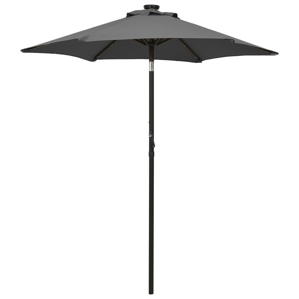 Parasol avec lumières LED anthracite 200x211 cm aluminium