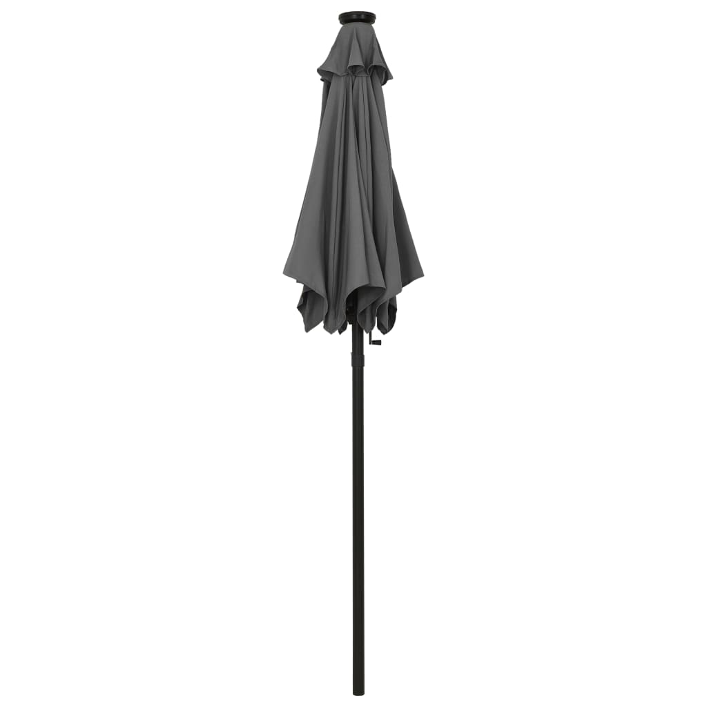 Parasol avec lumières LED anthracite 200x211 cm aluminium