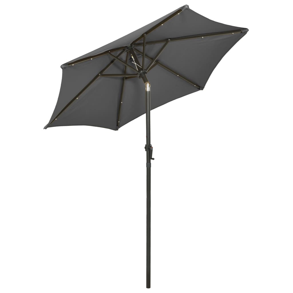 Parasol avec lumières LED anthracite 200x211 cm aluminium