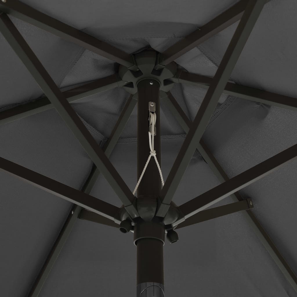 Parasol avec lumières LED anthracite 200x211 cm aluminium