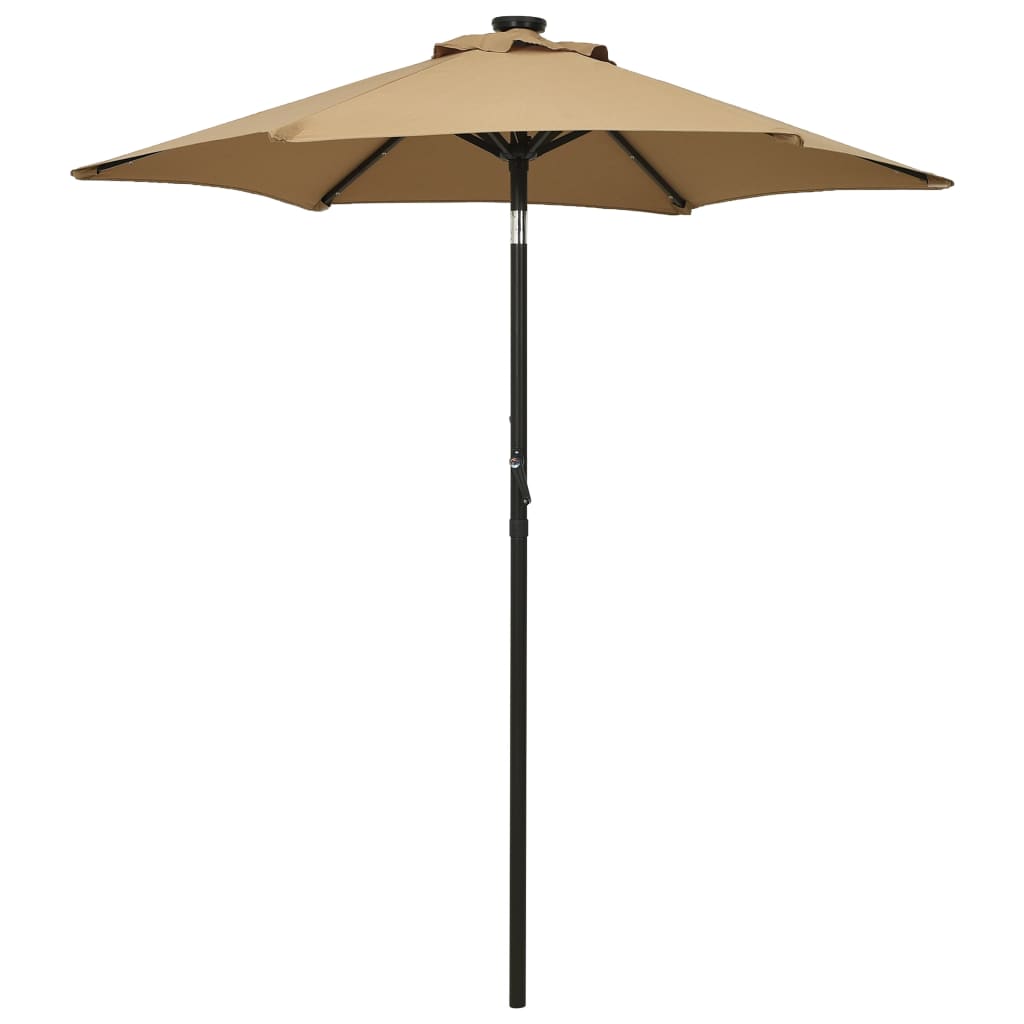 Parasol avec lumières LED Taupe 200x211cm aluminium