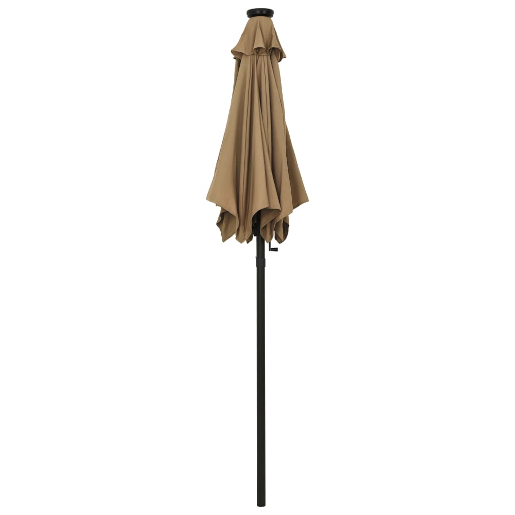 Parasol avec lumières LED Taupe 200x211cm aluminium