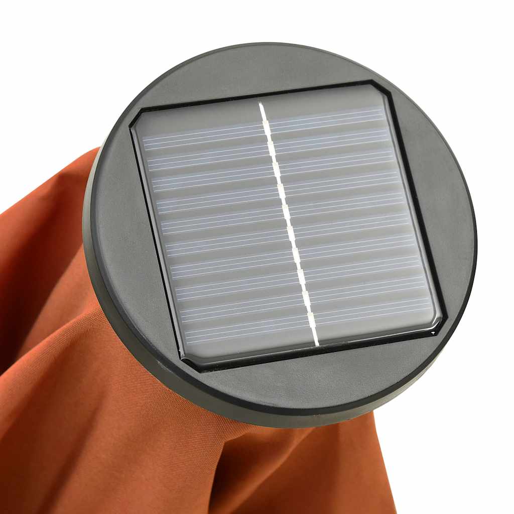 Sonnenschirm mit LED-Beleuchtung Terrakotta 200x211 cm Alu