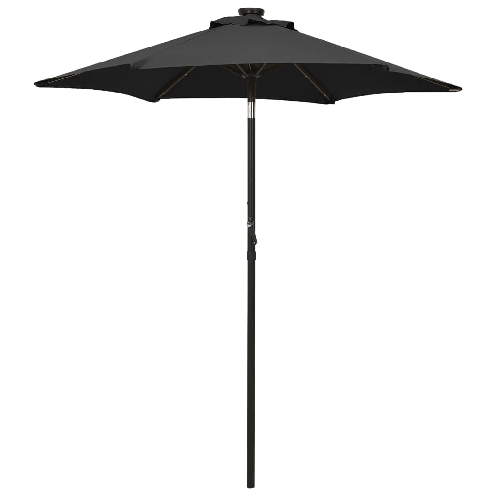 Parasol avec lumières LED noir 200x211cm aluminium