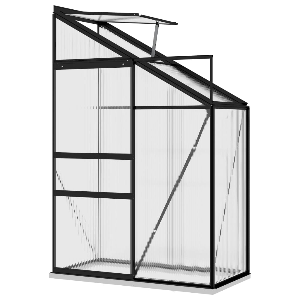Anlehngewächshaus Anthrazit Aluminium 1,44 m³