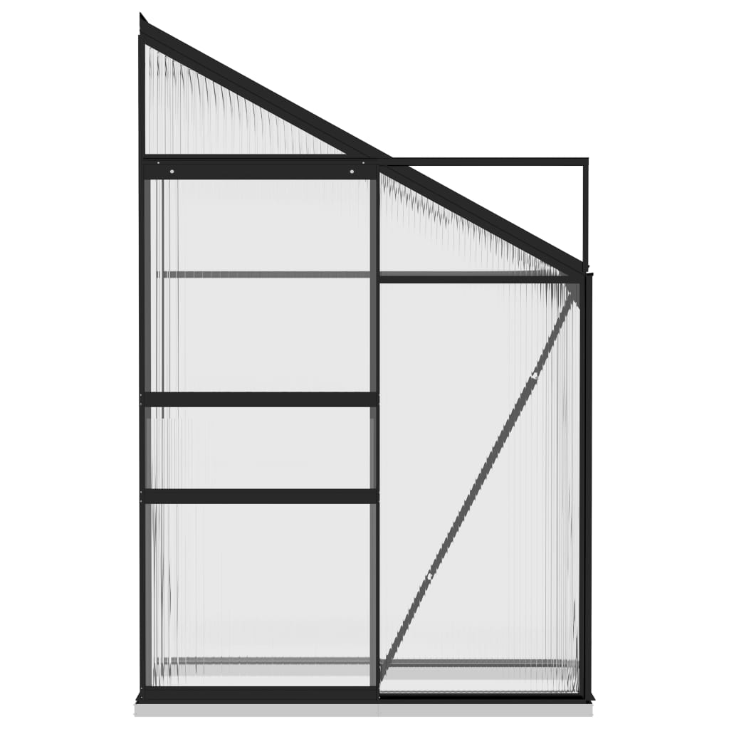 Anlehngewächshaus Anthrazit Aluminium 1,44 m³