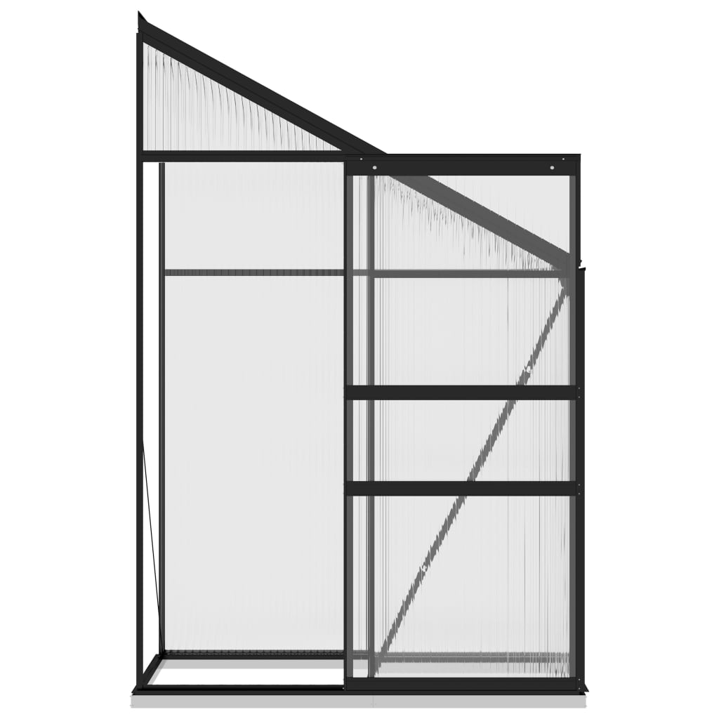 Anlehngewächshaus Anthrazit Aluminium 1,44 m³