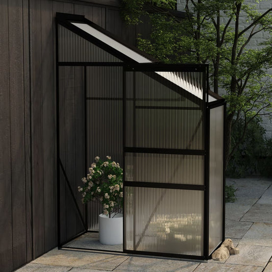 Anlehngewächshaus Anthrazit Aluminium 1,44 m³