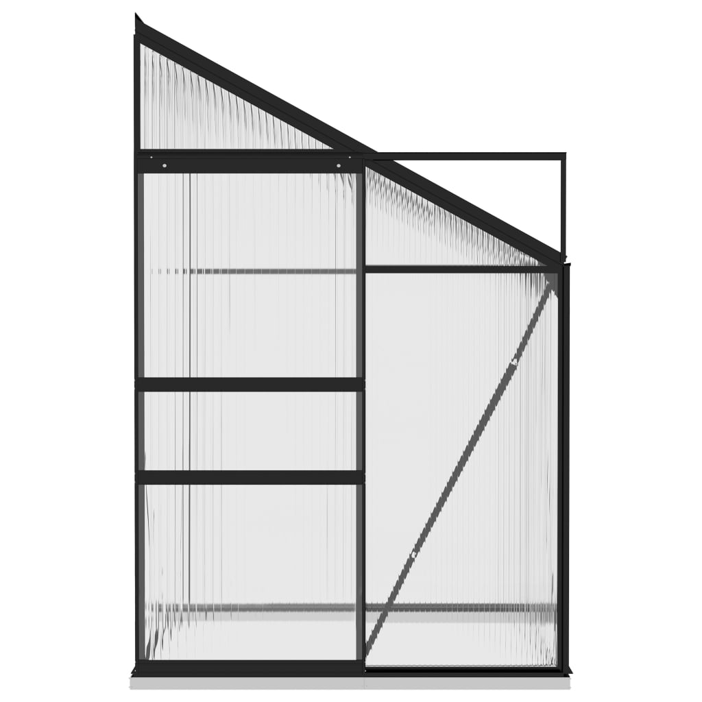 Anlehngewächshaus Anthrazit Aluminium 2,7 m³