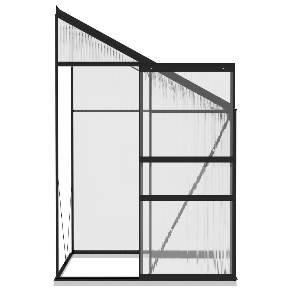 Anlehngewächshaus Anthrazit Aluminium 2,7 m³