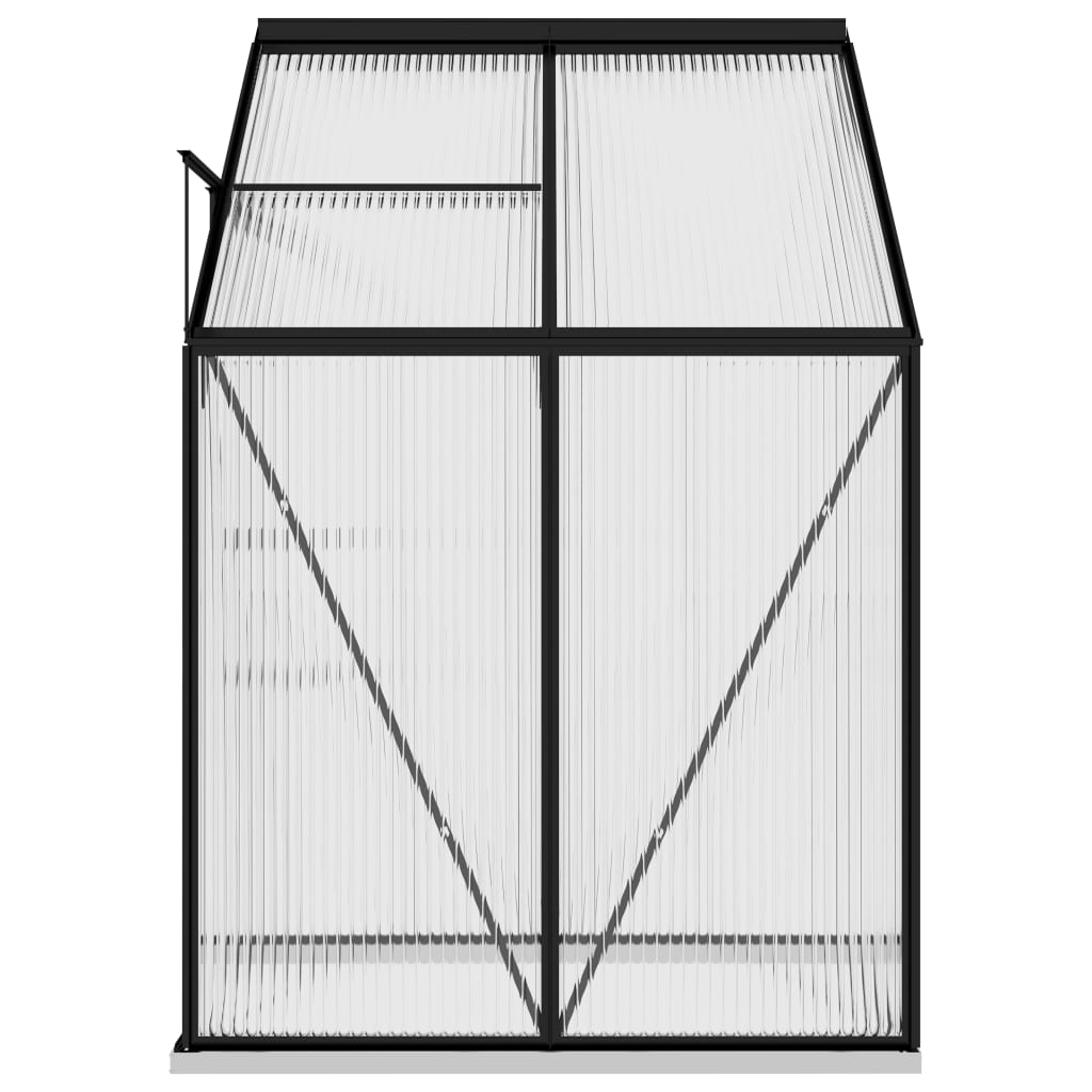 Anlehngewächshaus Anthrazit Aluminium 2,7 m³
