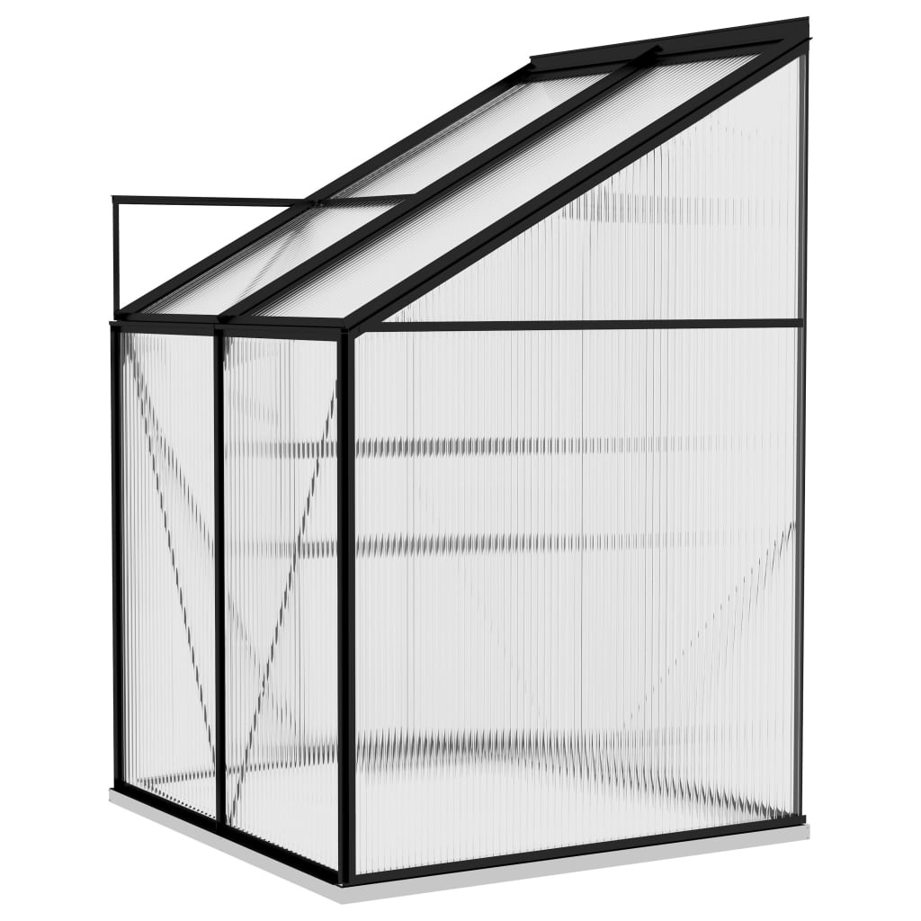 Anlehngewächshaus Anthrazit Aluminium 2,7 m³