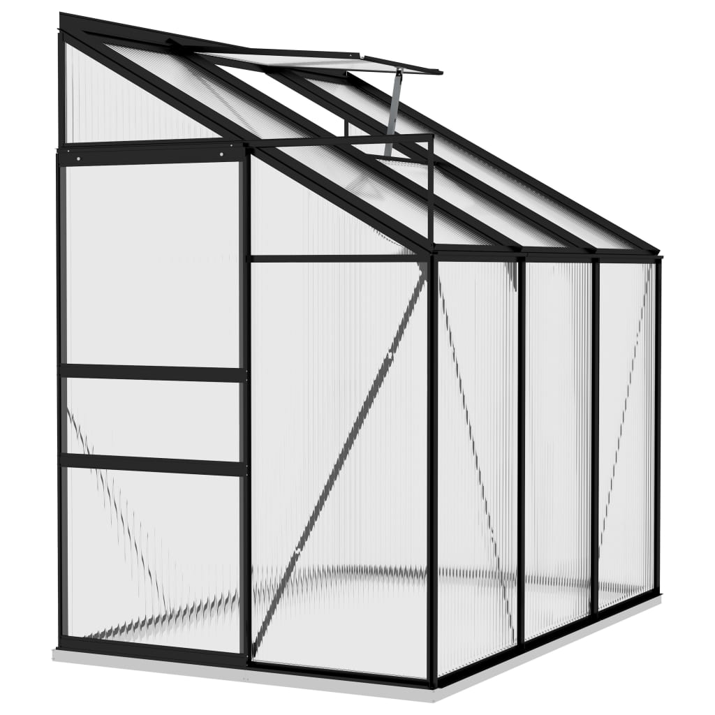 Anlehngewächshaus Anthrazit Aluminium 3,97 m³