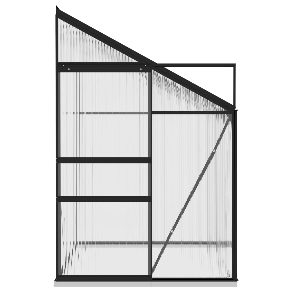 Anlehngewächshaus Anthrazit Aluminium 3,97 m³
