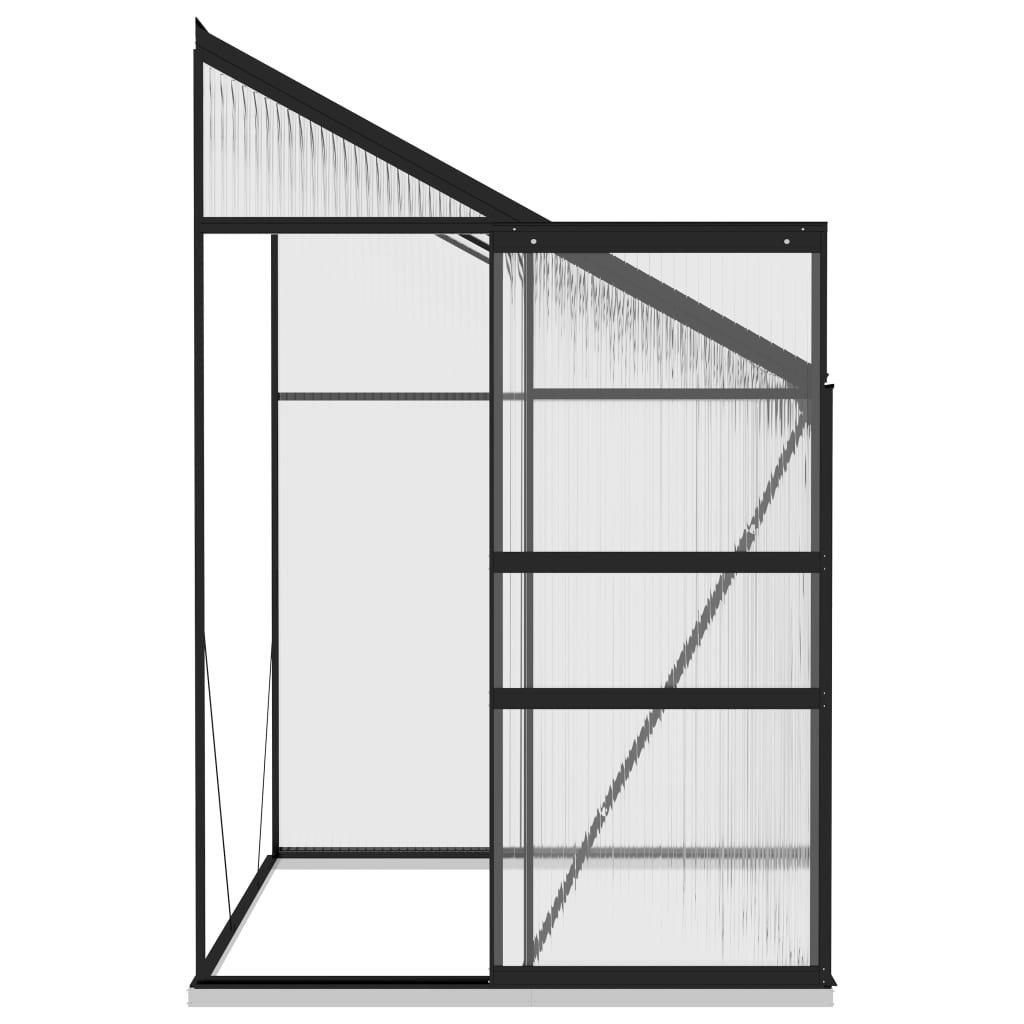 Anlehngewächshaus Anthrazit Aluminium 3,97 m³