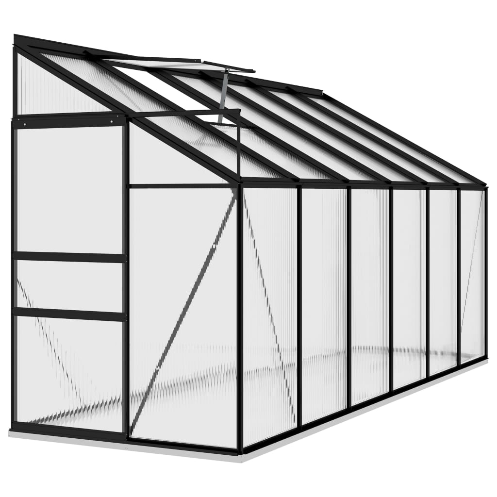 Anlehngewächshaus Anthrazit Aluminium 7,77 m³