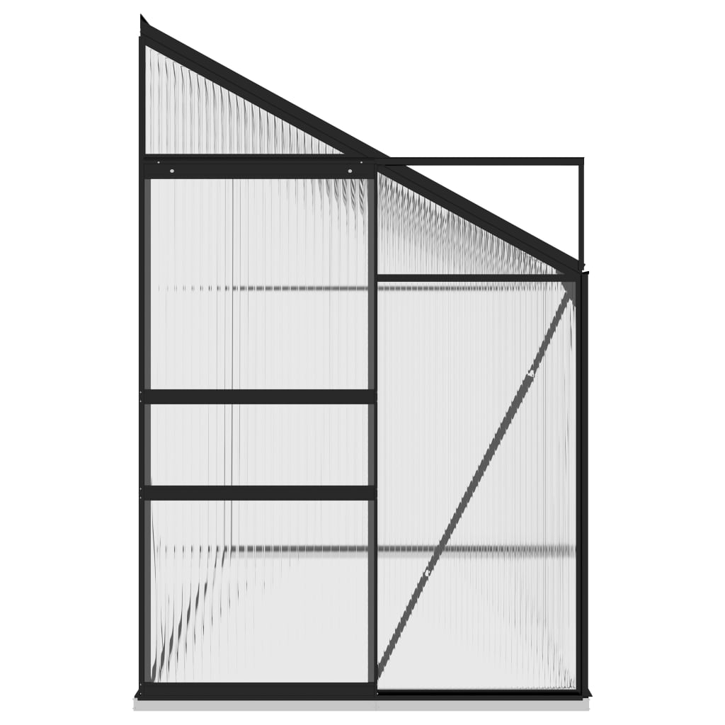Anlehngewächshaus Anthrazit Aluminium 7,77 m³