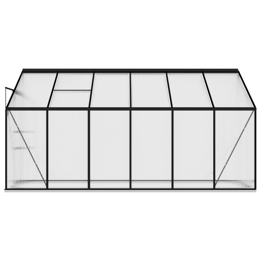 Anlehngewächshaus Anthrazit Aluminium 7,77 m³