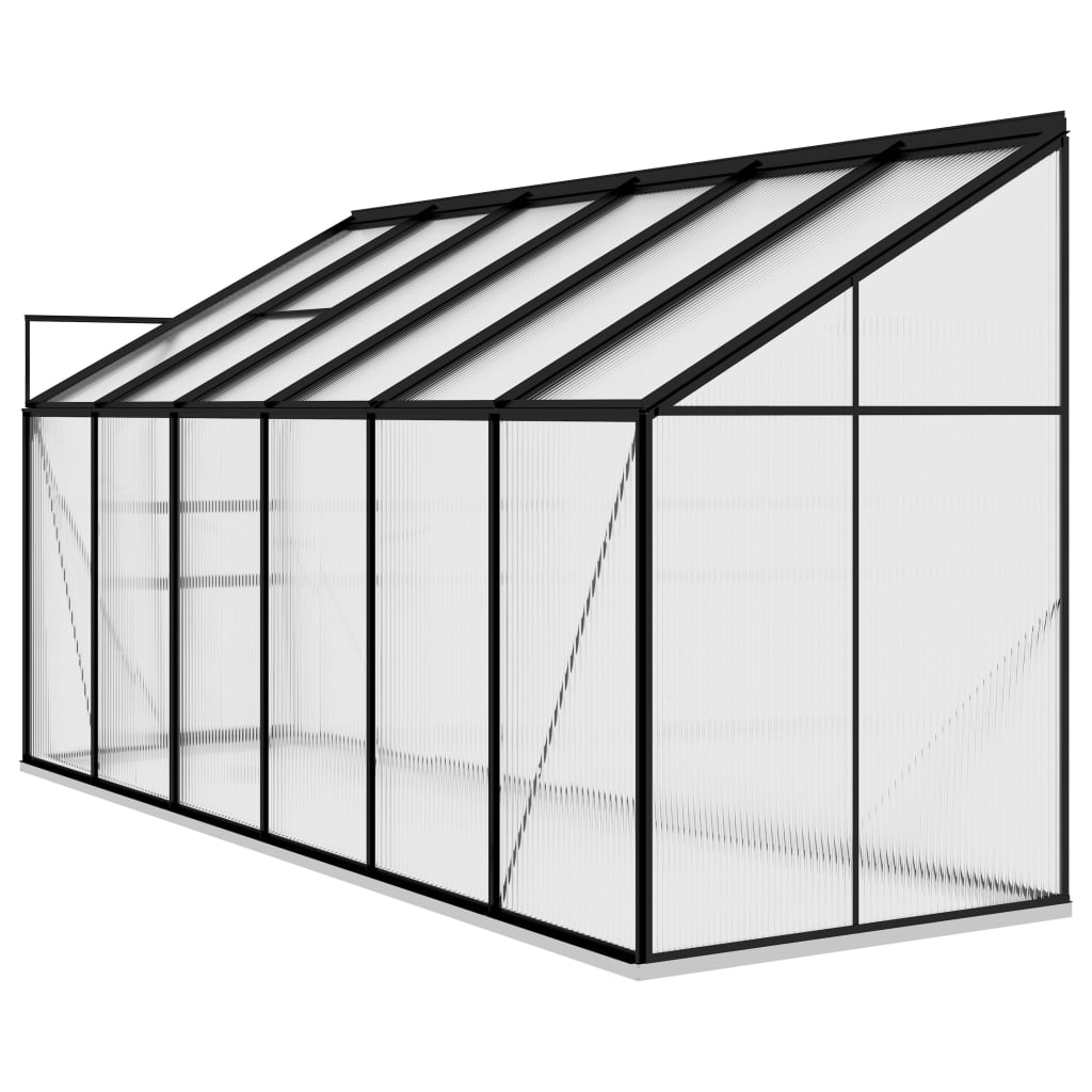 Anlehngewächshaus Anthrazit Aluminium 7,77 m³