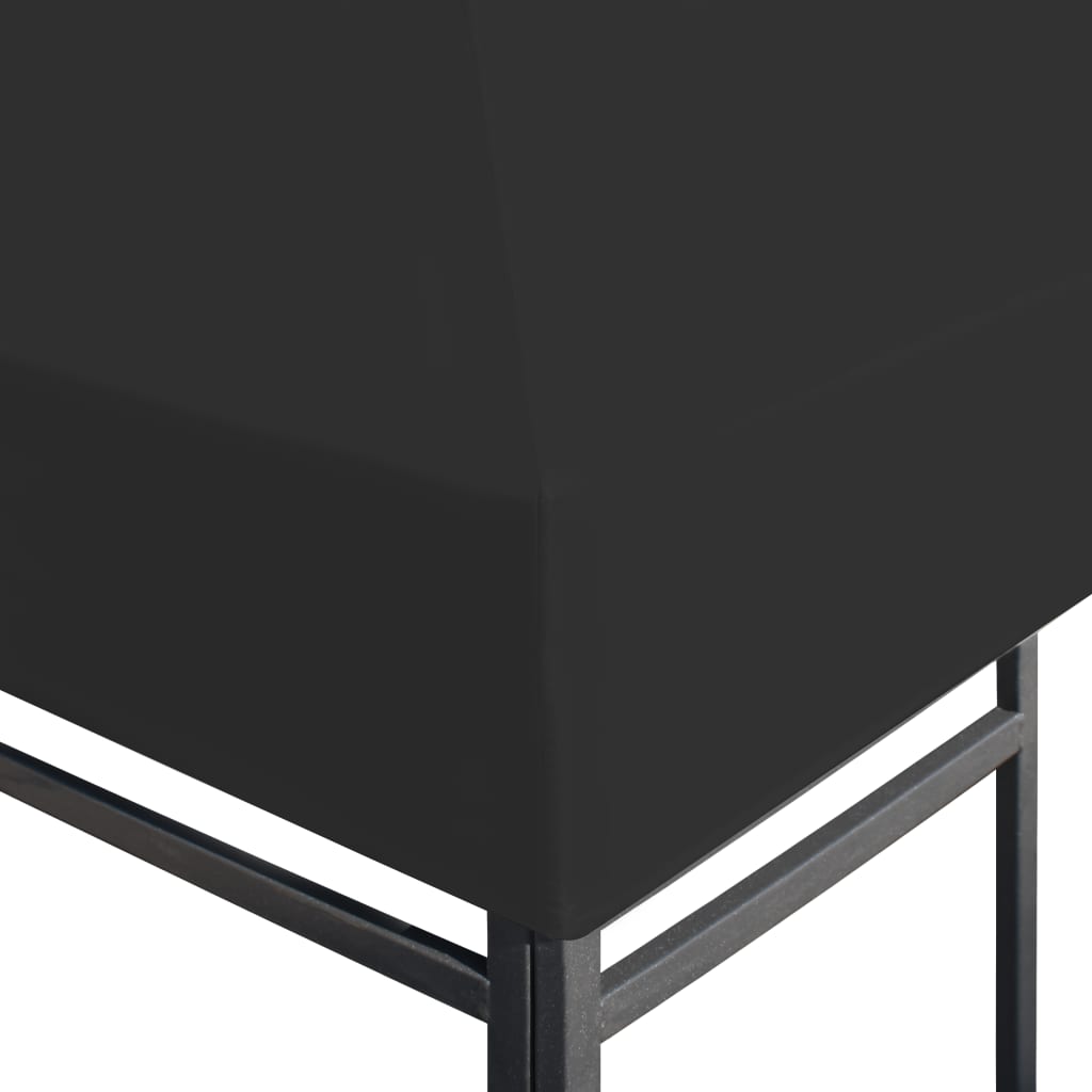 Pavillondach 270 g/m² 4x3 m Schwarz
