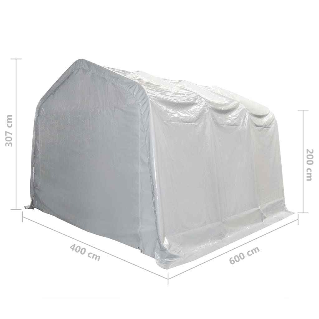 Lagerzelt PVC 550 g/m² 4x6 m Weiß