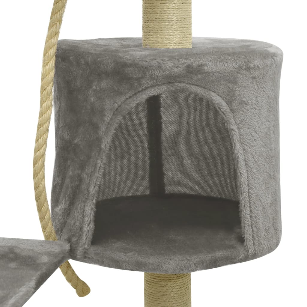 Katzenbaum mit Sisal-Kratzsäulen Grau 120 cm