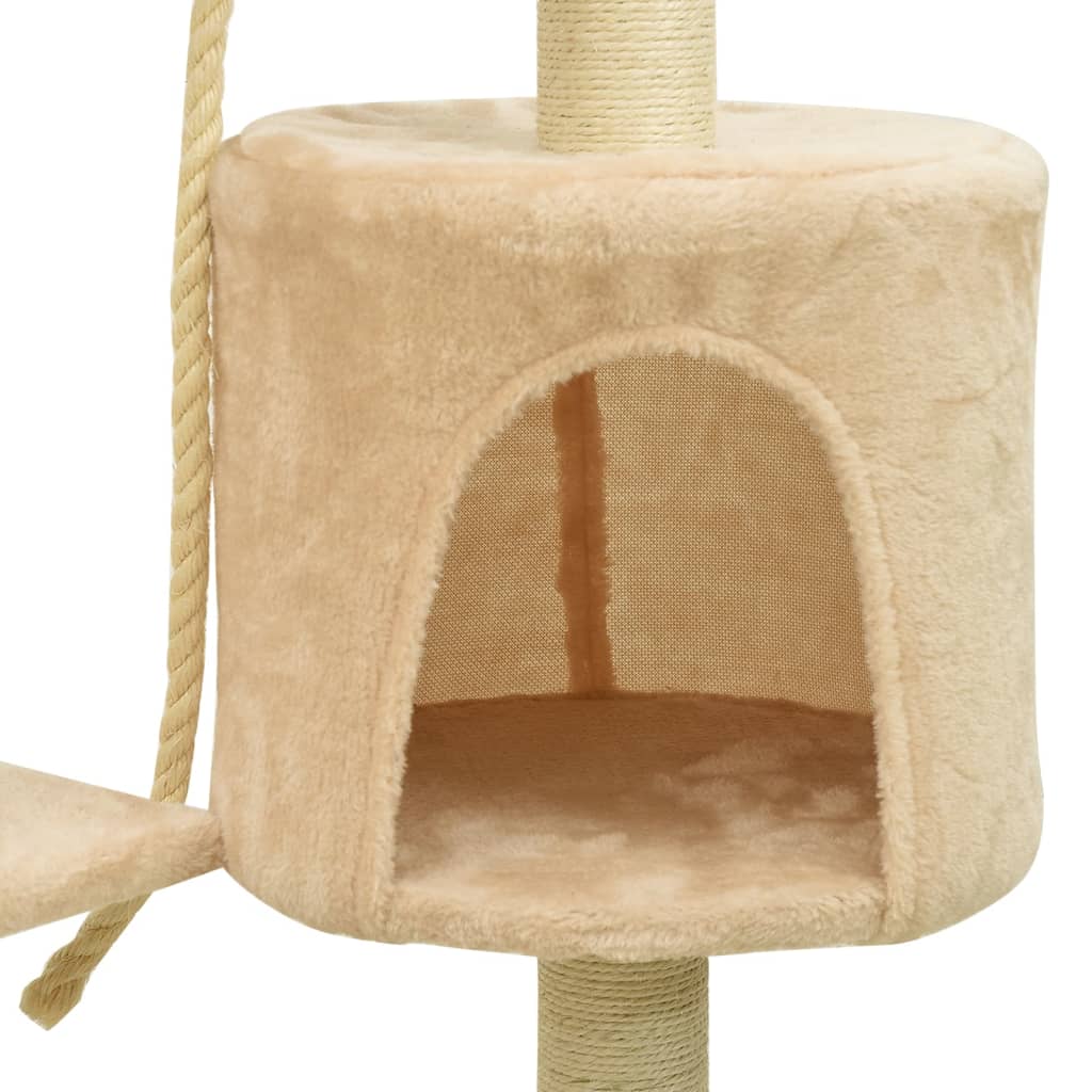 Katzenbaum mit Sisal-Kratzsäulen Beige 120 cm