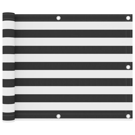 Balkon-Sichtschutz Anthrazit und Weiß 75x300 cm Oxford-Gewebe