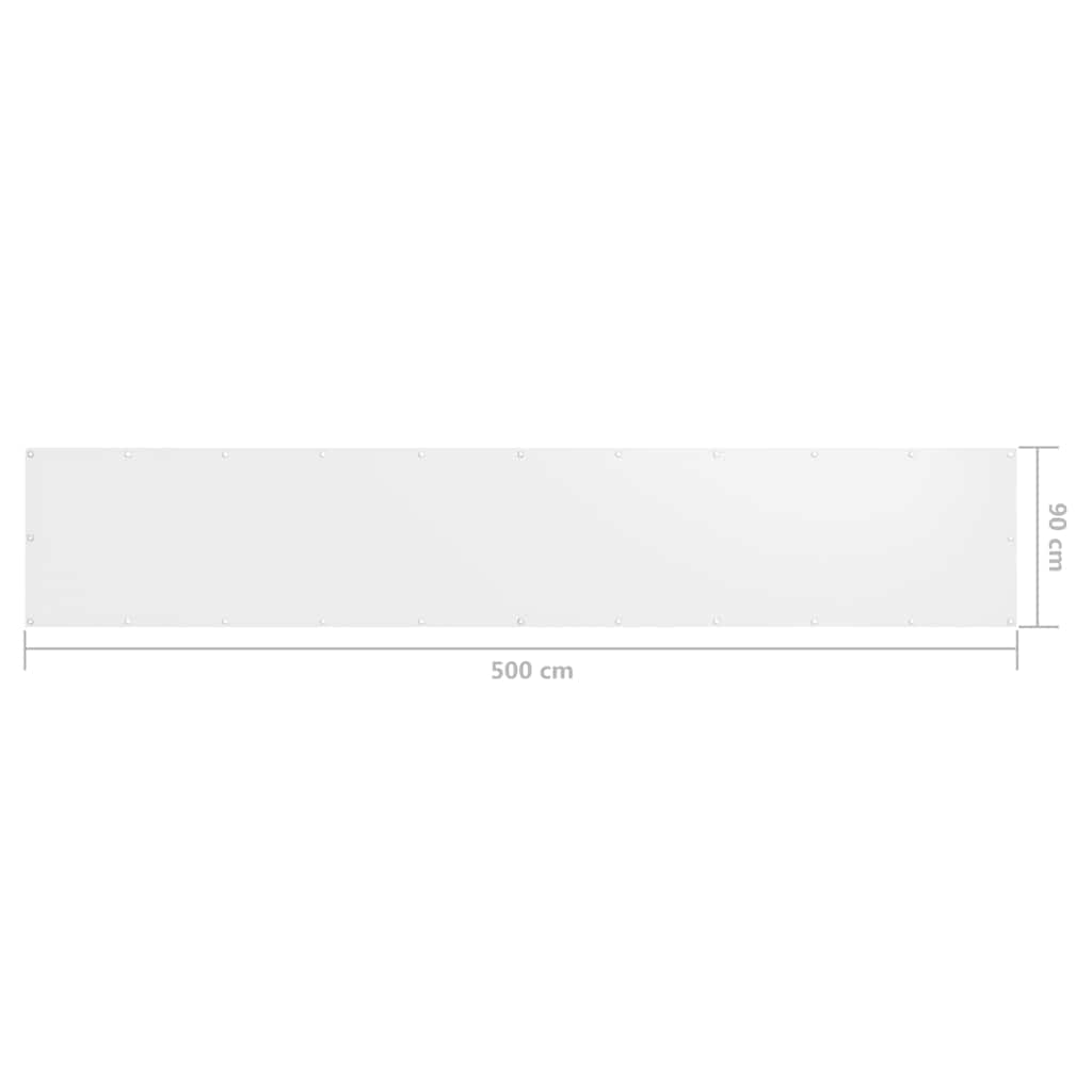 Balkon-Sichtschutz Weiß 90x500 cm Oxford-Gewebe