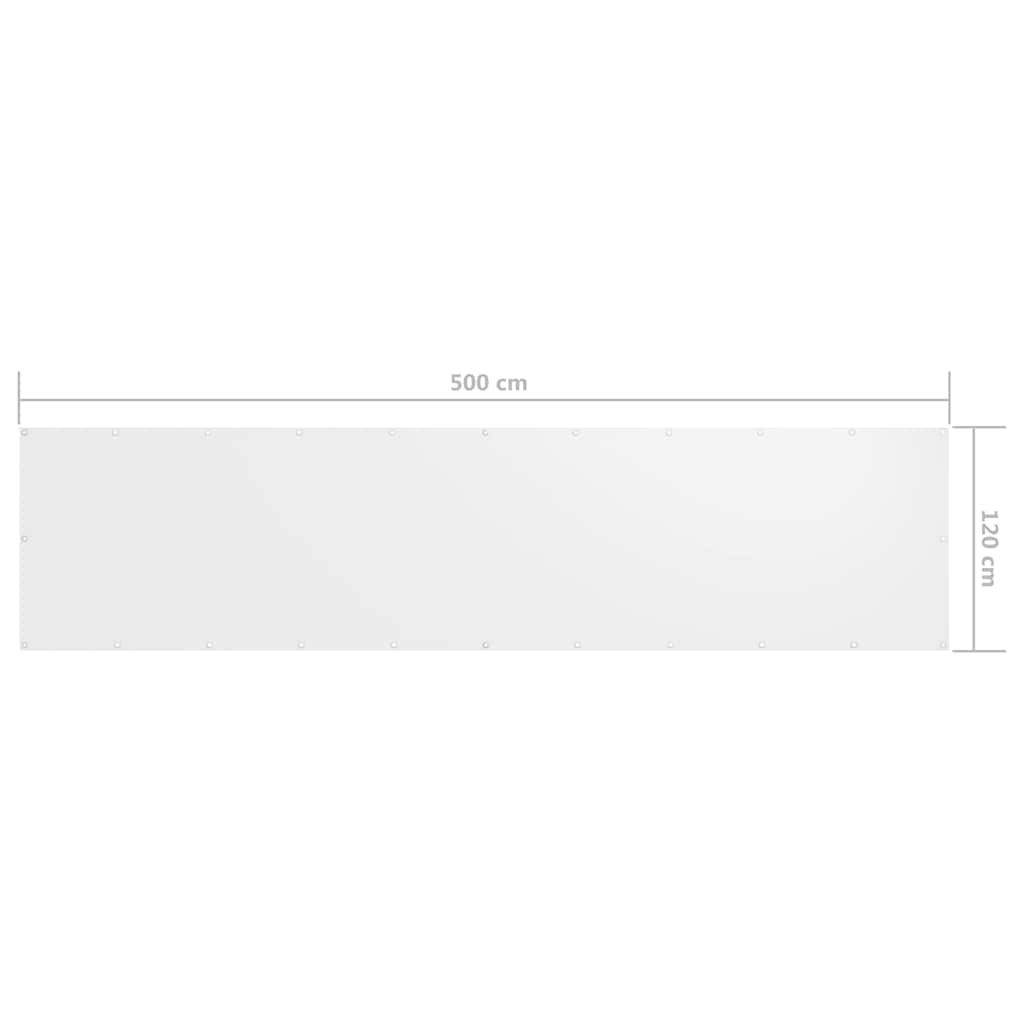 Balkon-Sichtschutz Weiß 120x500 cm Oxford-Gewebe