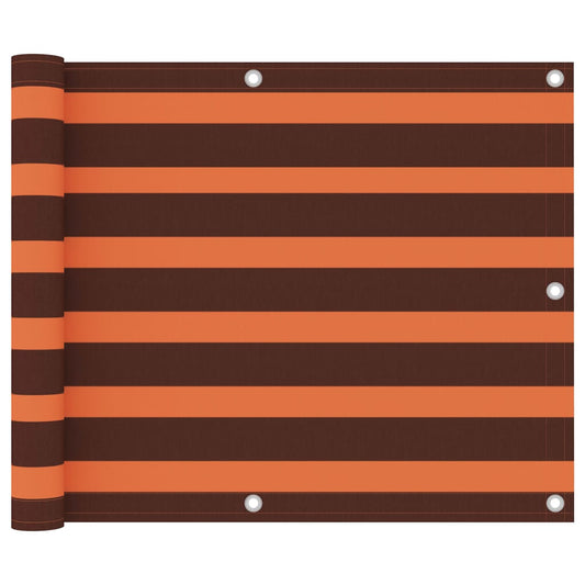 Balkon-Sichtschutz Orange und Braun 75x500 cm Oxford-Gewebe