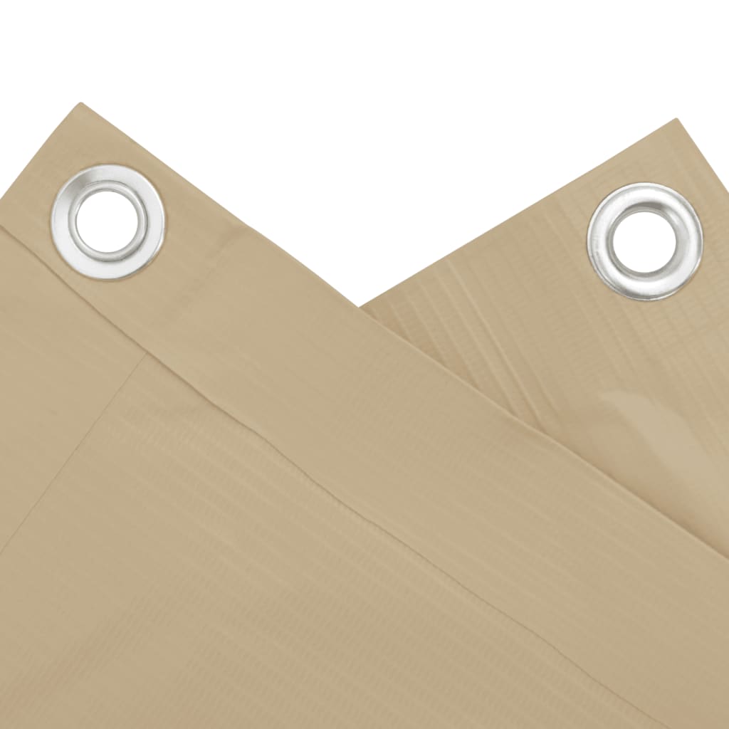 Balkon-Sichtschutz Beige 120x600 cm Oxford-Gewebe