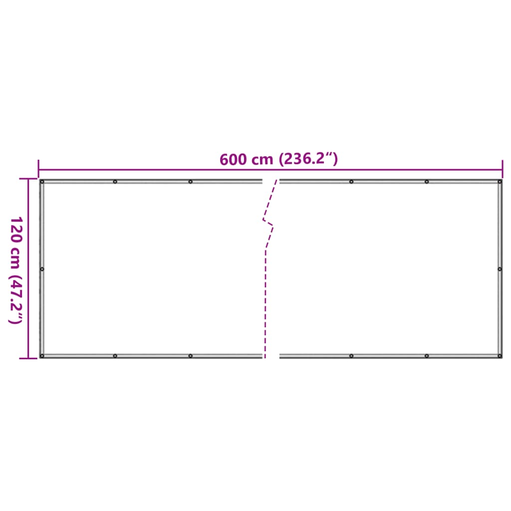 Balkon-Sichtschutz Beige 120x600 cm Oxford-Gewebe