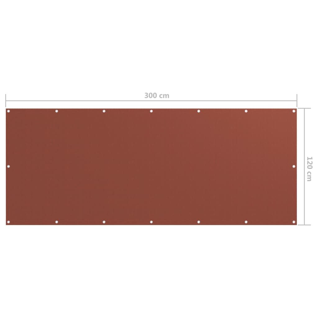 Balkon-Sichtschutz Terracotta-Rot 120x300 cm Oxford-Gewebe