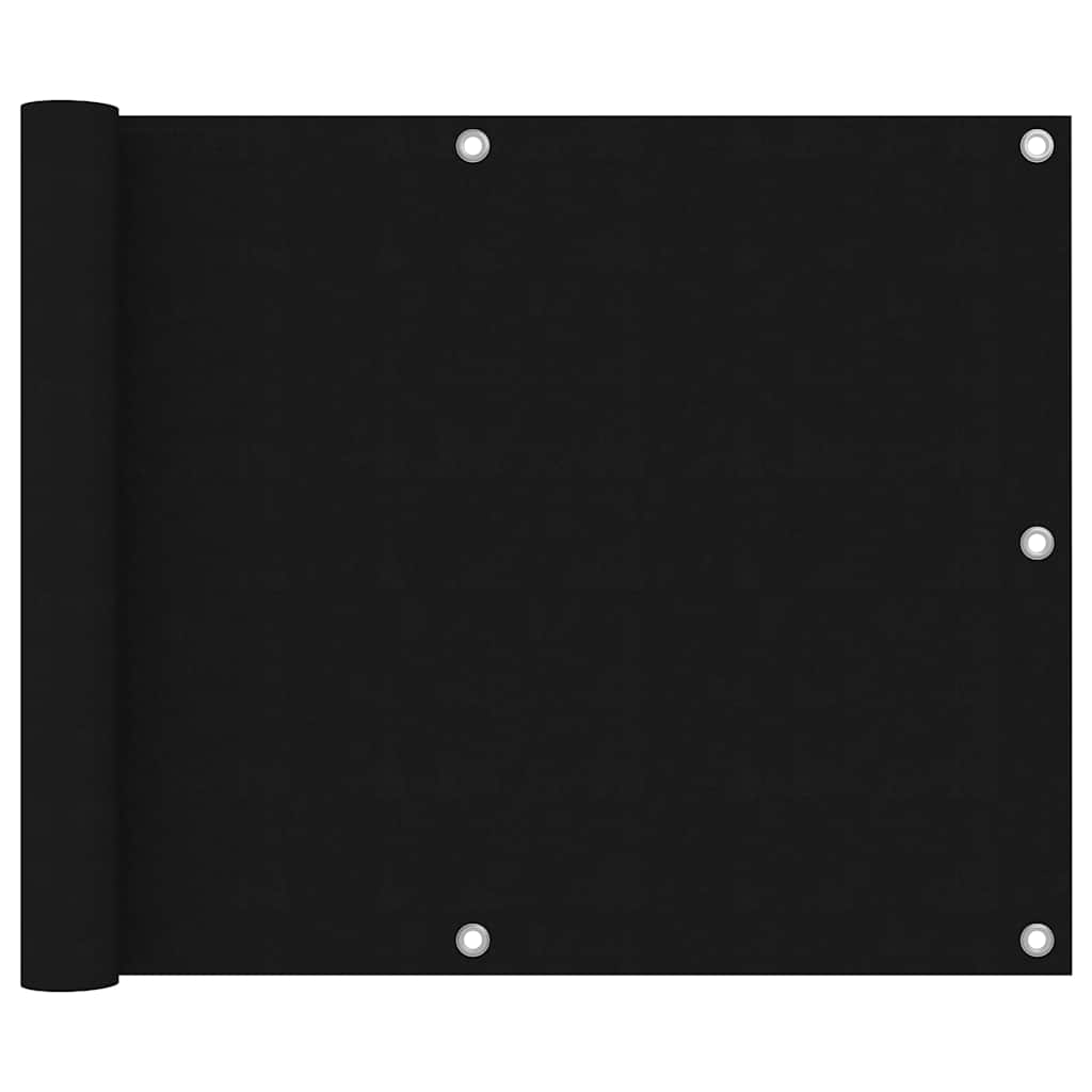 Balkon-Sichtschutz Schwarz 75x600 cm Oxford-Gewebe