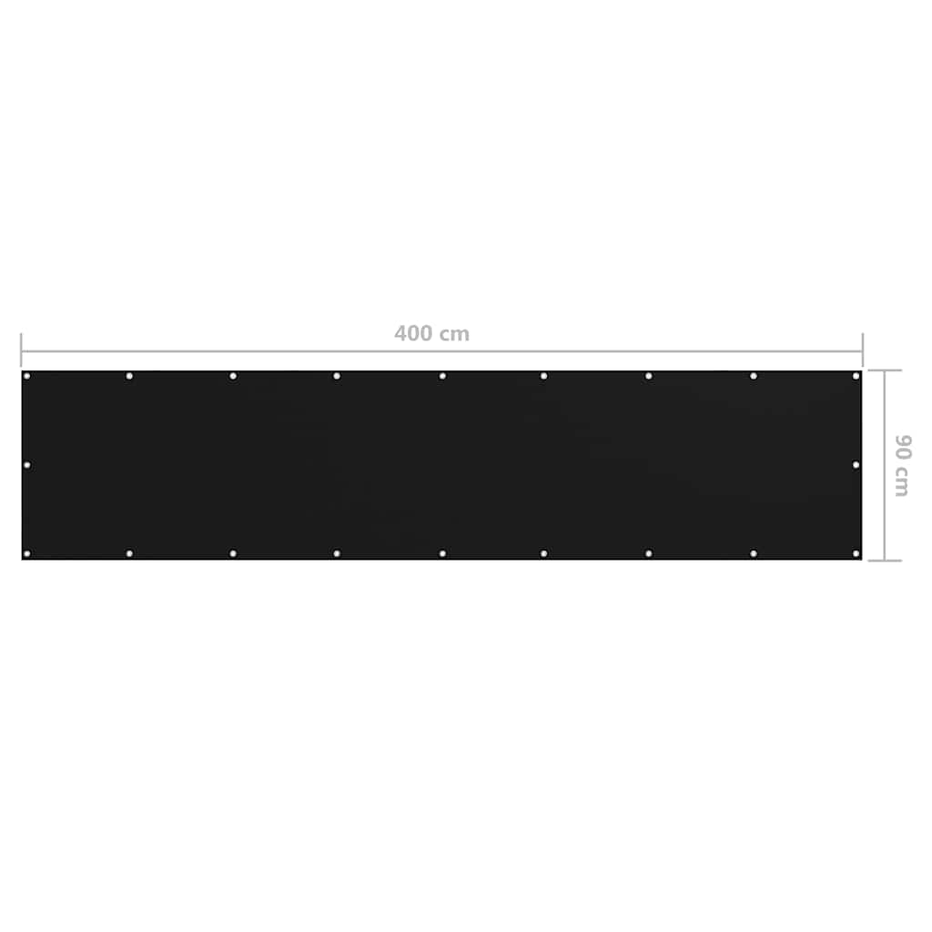 Balkon-Sichtschutz Schwarz 90x400 cm Oxford-Gewebe