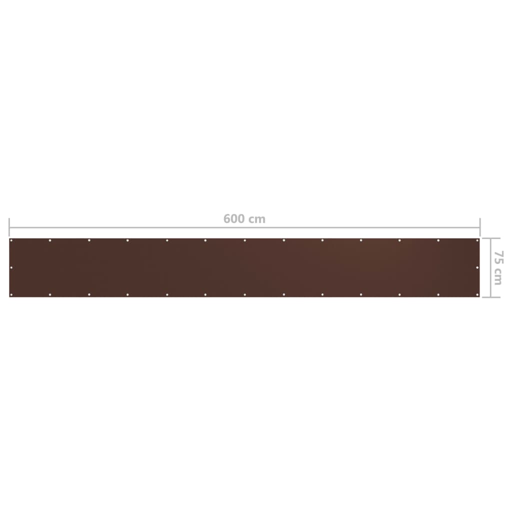 Balkon-Sichtschutz Braun 75x600 cm Oxford-Gewebe