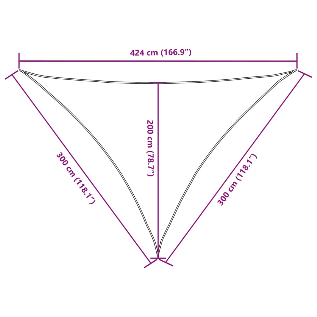 Sonnensegel Oxford-Gewebe Dreieckig 3x3x4,24 m Anthrazit