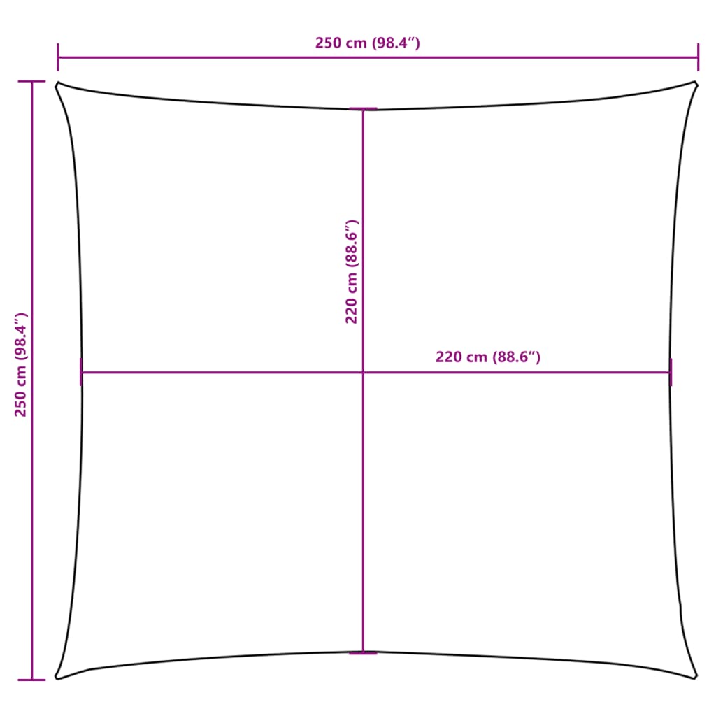 Sonnensegel Oxford-Gewebe Quadratisch 2,5x2,5 m Beige