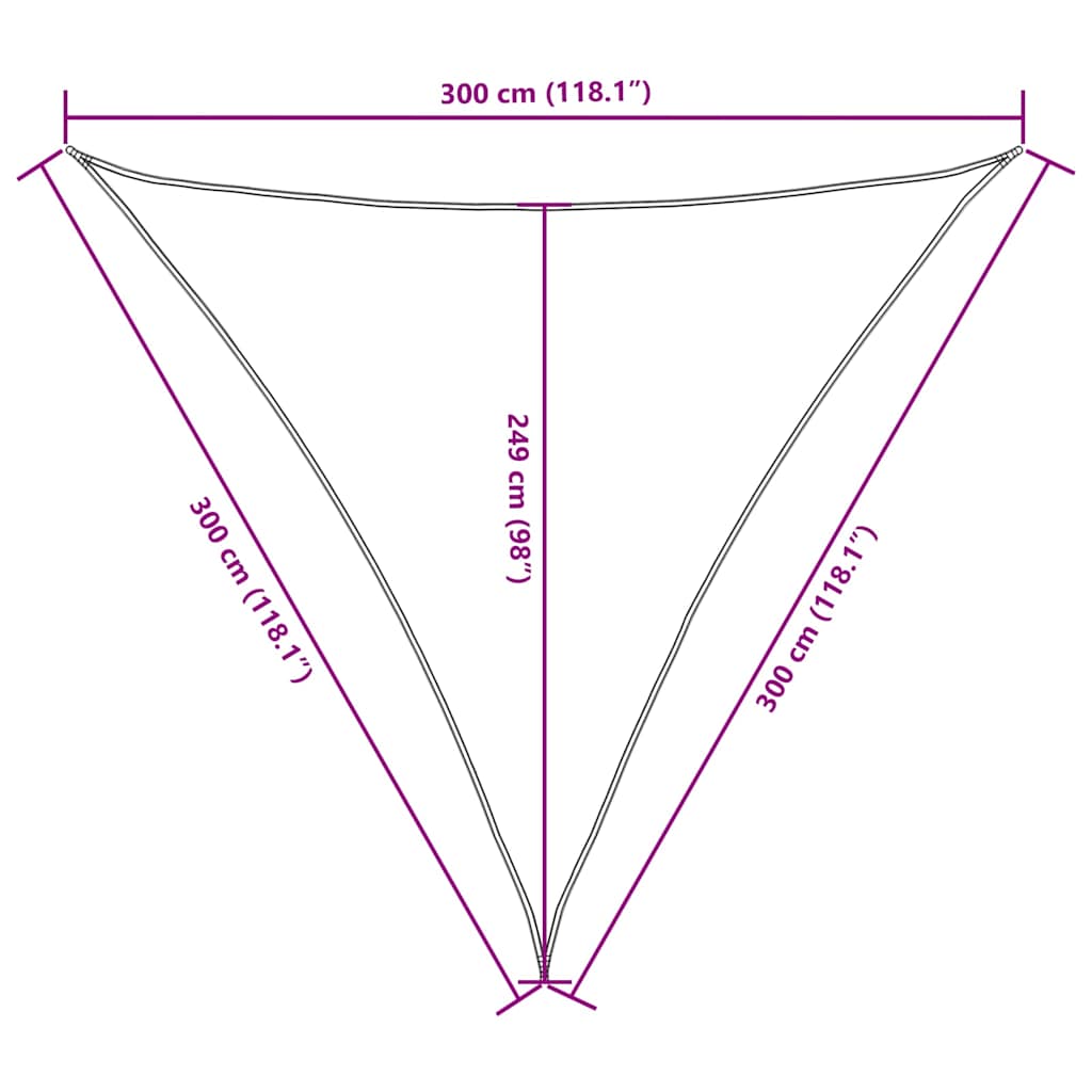 Sonnensegel Oxford-Gewebe Dreieckig 3x3x3 m Creme