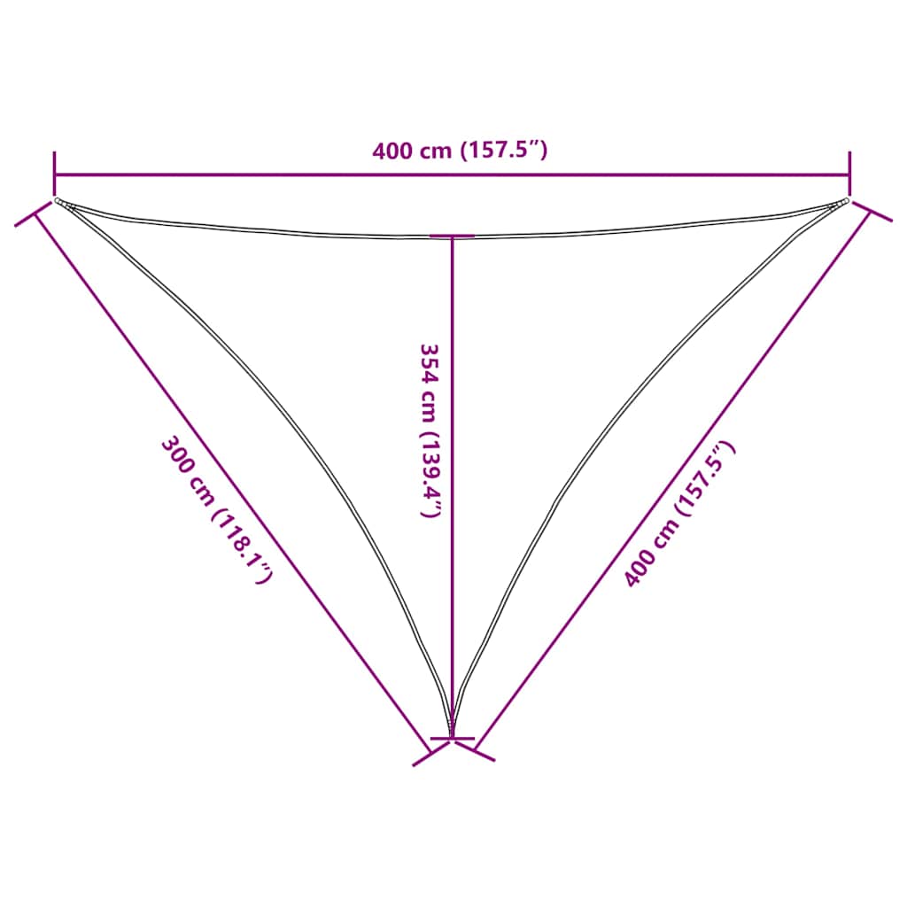 Sonnensegel Oxford-Gewebe Dreieckig 3x4x4 m Creme